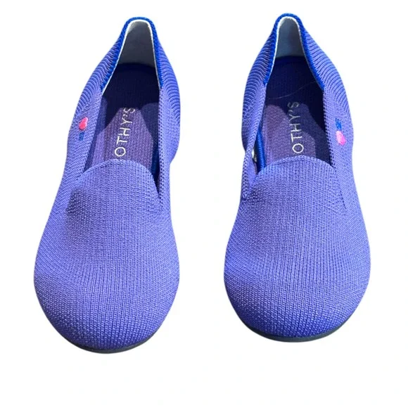 Rothys Kid The Loafer Iris Purple Knit Slip On Shoes Heart Detail LimitedEd K13 - Picture 2 of 6